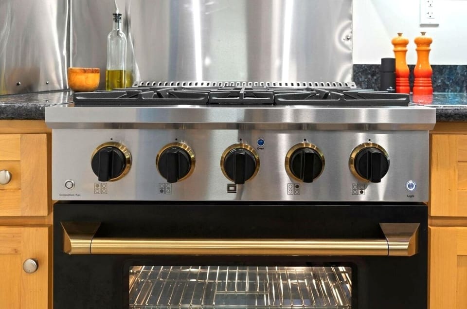 Gas stove makes cooking for a crowd oh - so easy and enjoyable!