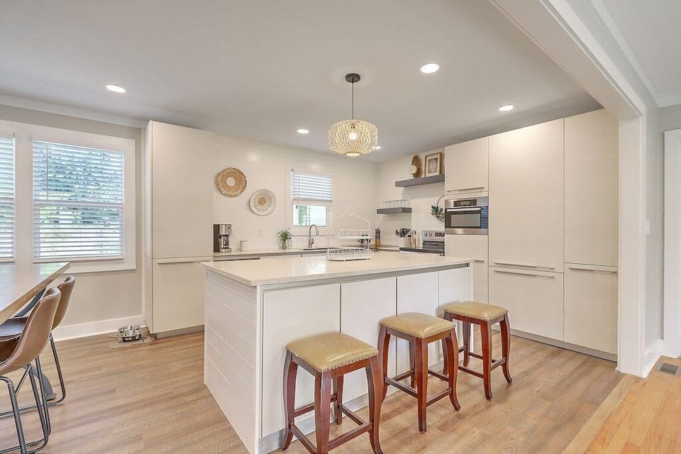 Meile built-in fridge is on the right. 