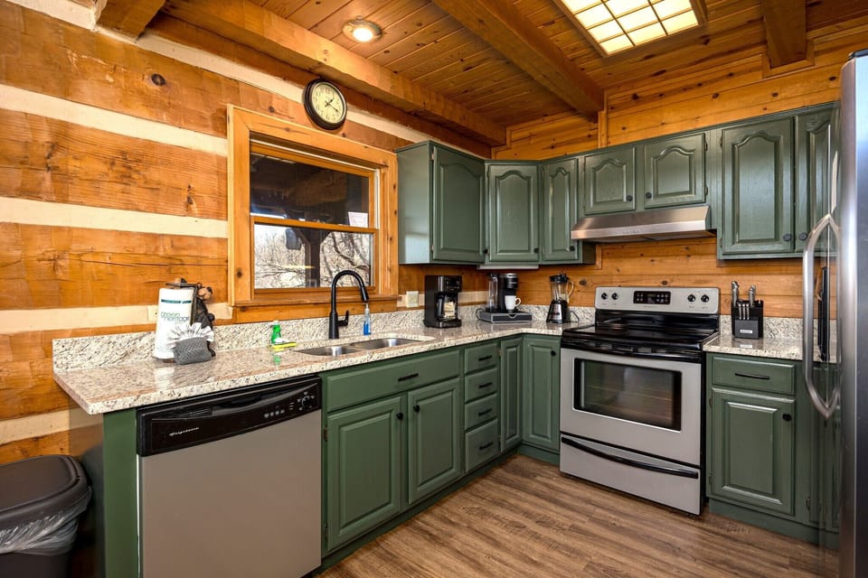 Remodeled kitchen that's well stocked for all your cooking needs. 