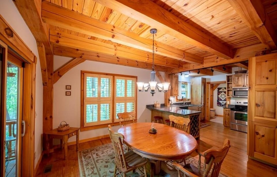 Dining area with access to back porch