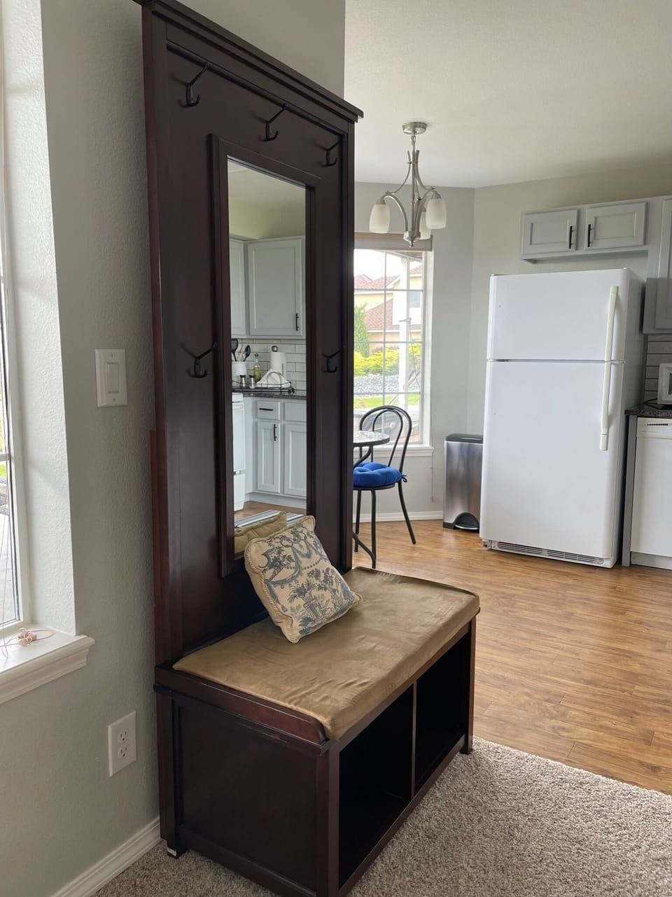 View from living room into the breakfast nook.
