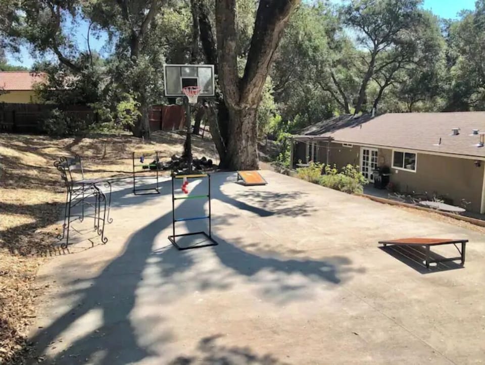 Family fun zone! Basketball, cornhole and ladder toss are all available to play 