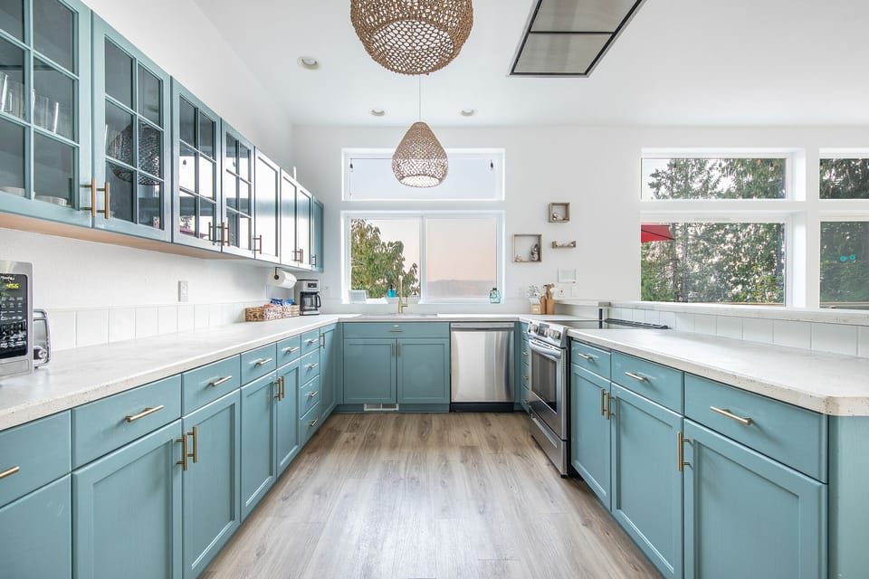 The spacious kitchen is fully-equipped and ready for you.