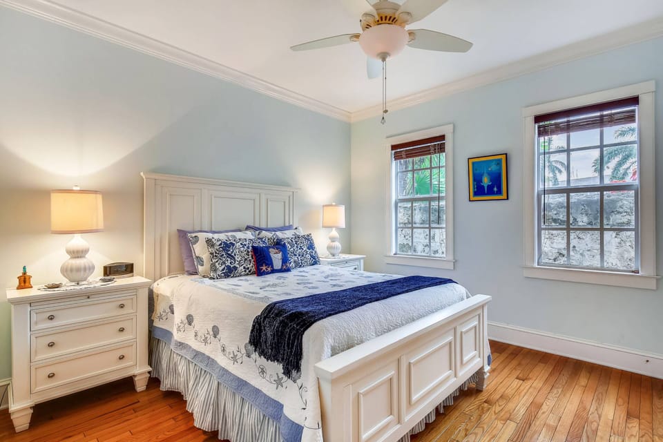 Bedroom 2 features a queen bed and ensuite.