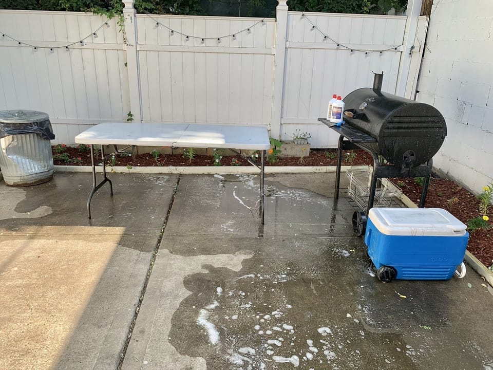 Grill ,cooler and table 