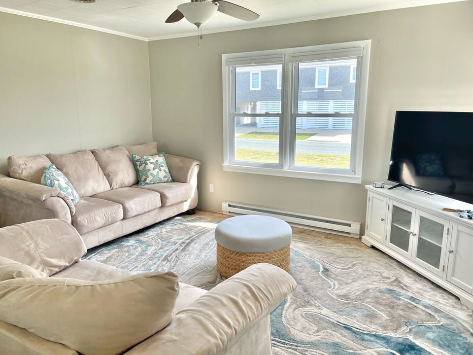 Newly remodeled living room.