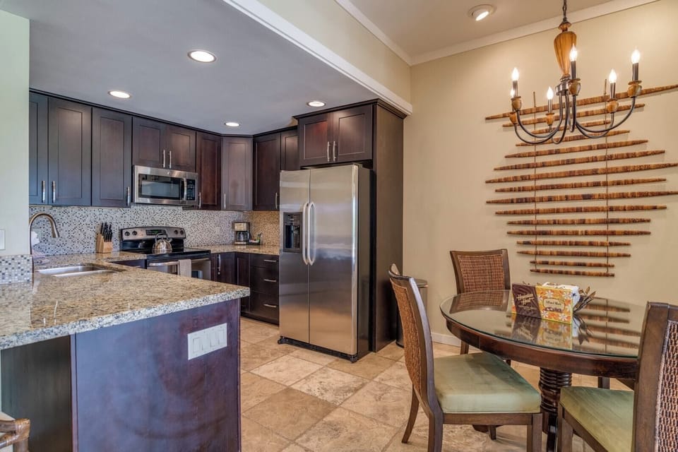 Wake up to the sound of the waves, and wander into this warm, inviting kitchen where breakfast begins with golden morning light    