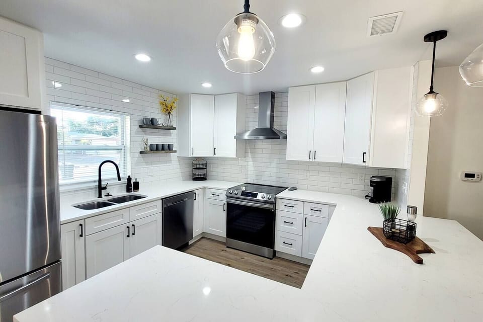 This kitchen is stocked and ready for you. Whether you just want to heat up leftovers or cook a gourmet meal we have you covered. 