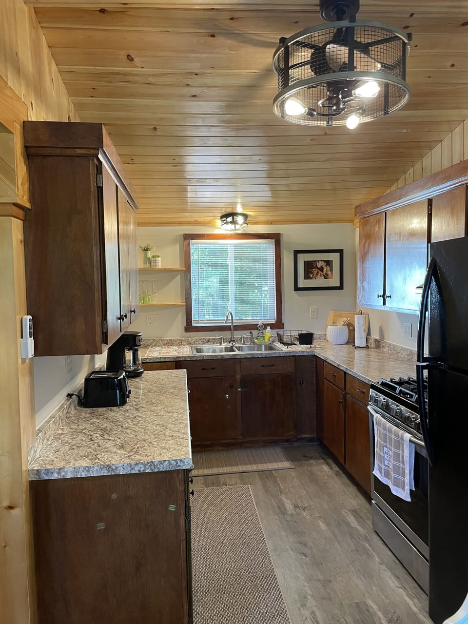Large kitchen for preparing meals.