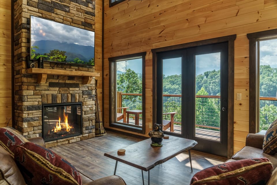 Enjoy your favorite show or relax by the electric fireplace. 