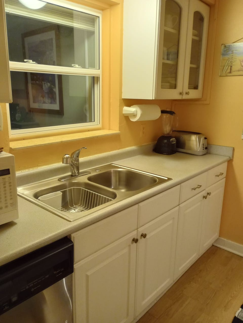 Kitchen view #1 - sink, toaster, blender.