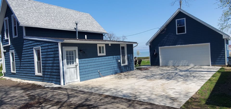 Large new driveway, kitchen door