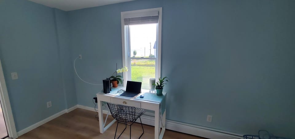 work space has lake view