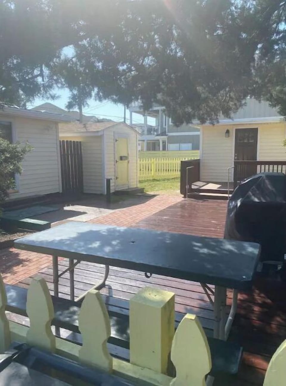 Backyard patio area
