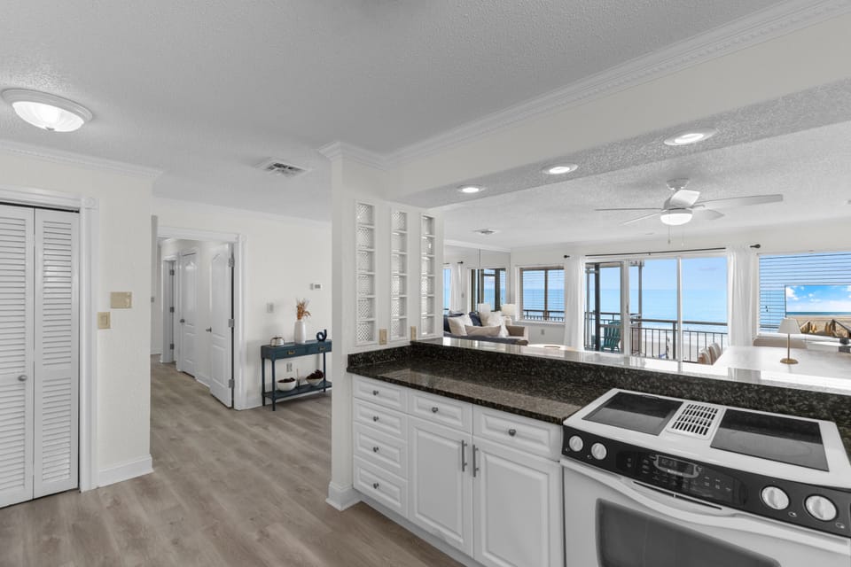 Cook with ease in a full kitchen during your Crescent Beach vacation stay