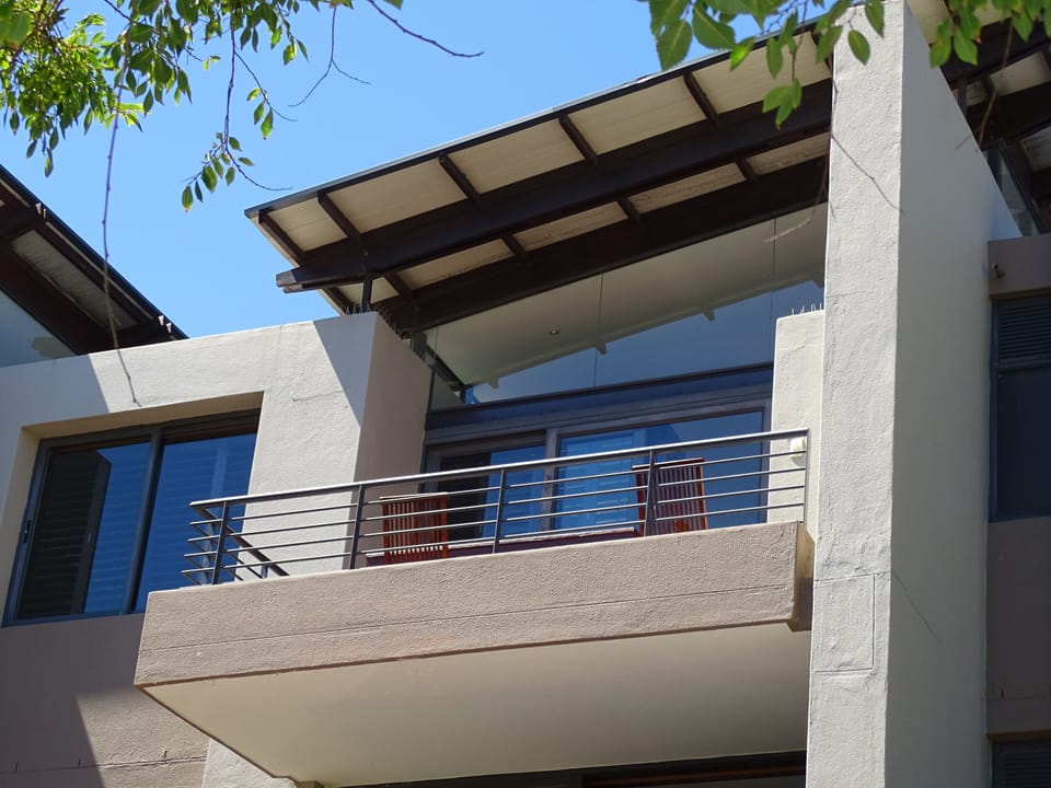 Outside view of top floor apartment