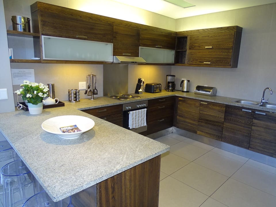 Open plan fully equipped kitchen