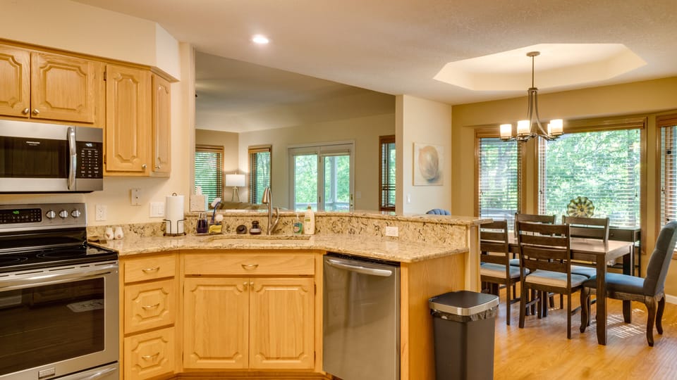Kitchen is Open to Living and Dining Rooms