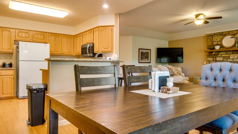 View into Kitchen and Living Area from Dining Room