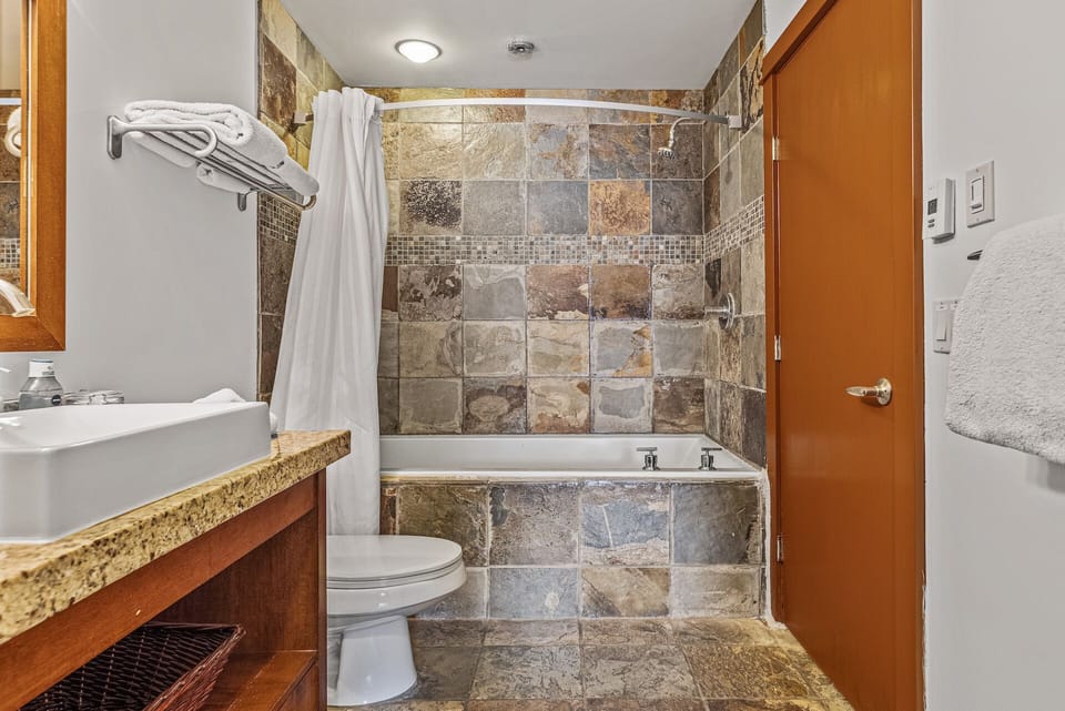 Extra large, extra deep bath tub.