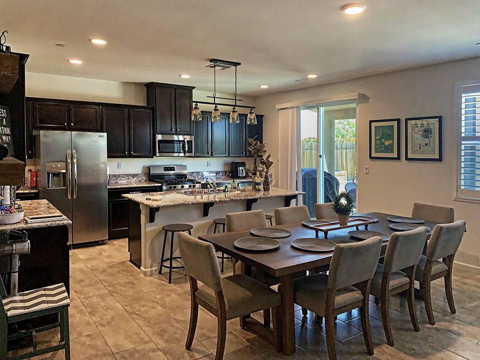 Dining area and kitchen