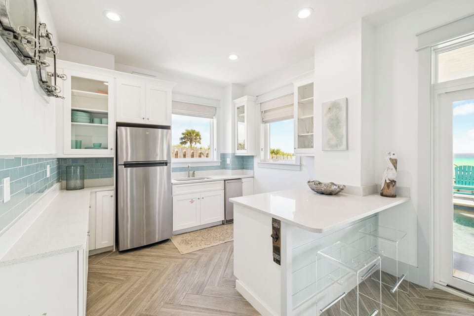 1st Floor Kitchen - Equipped with a Refrigerator & Ice Maker