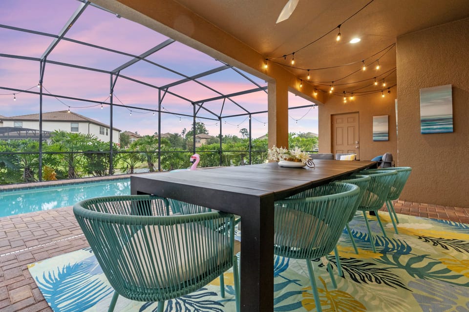 Your own private patio and pool is perfect after a long day at the theme park.
