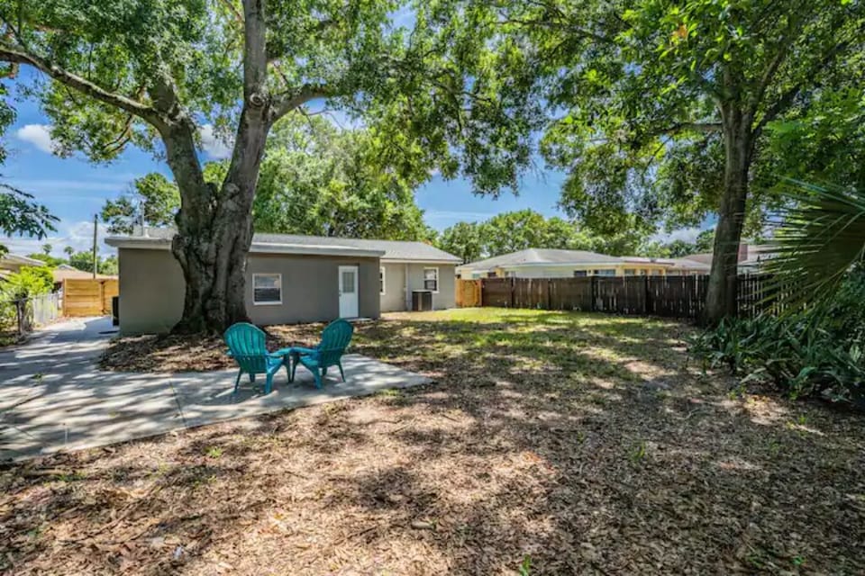Fenced in backyard 