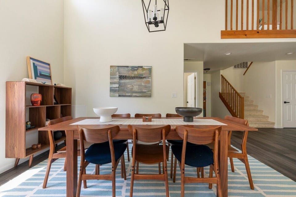 Dining room table with seating for 8