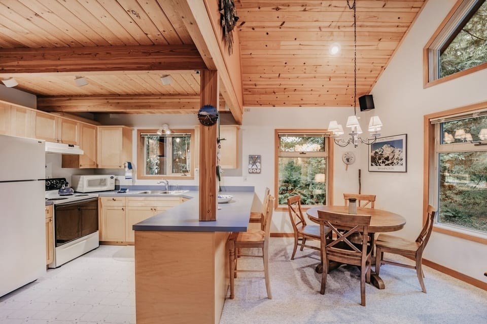 Indoors, Hardwood, Stained Wood, Kitchen, Furniture