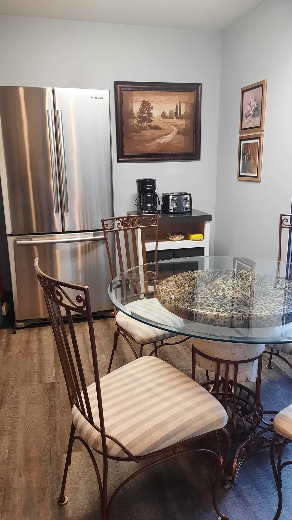 Breakfast nook and dining area. Large fridge and freezer. Large window