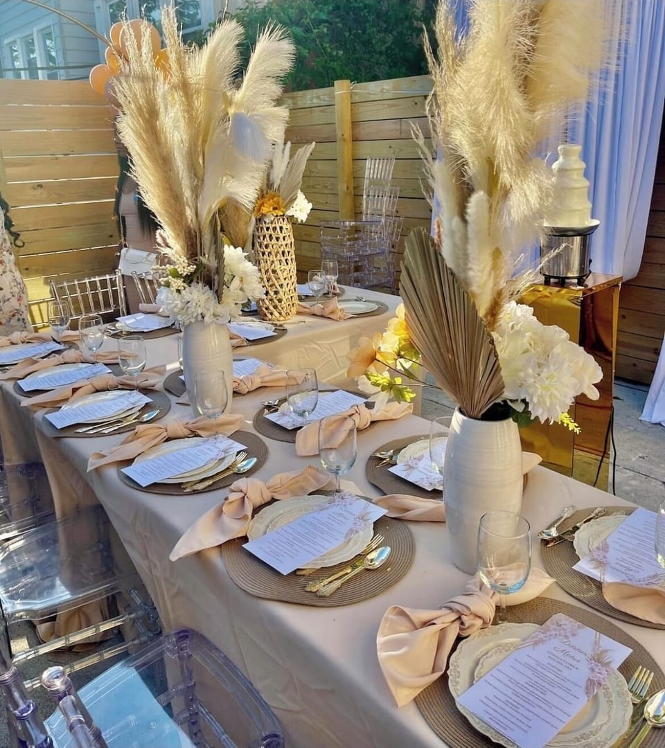 Outdoor banquet area