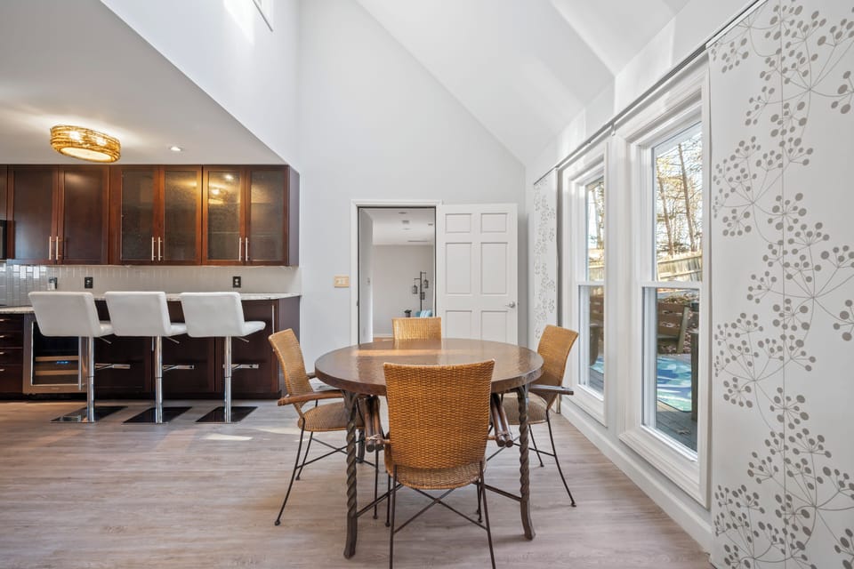 Breakfast table in the kitchen 