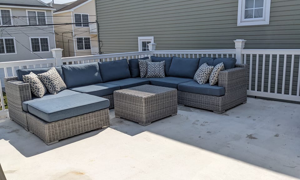 Take in morning sun or afternoon breeze while unwinding on the sofa sectional