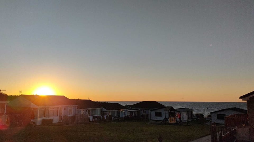 Watching sunset from the decking area