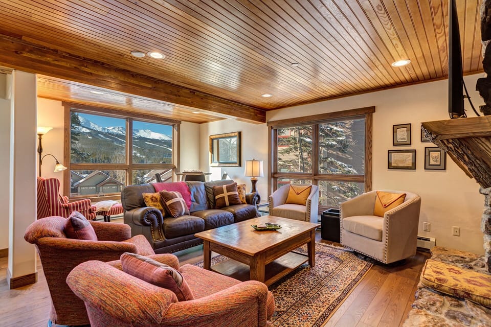 Living rooms with views of Peak 6, 7, and 8