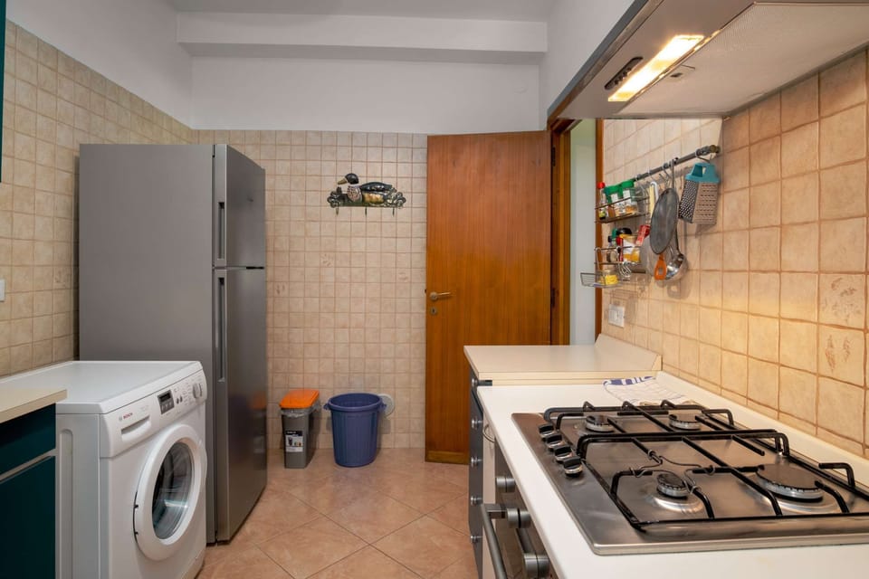 Kitchen: fridge and washing machine