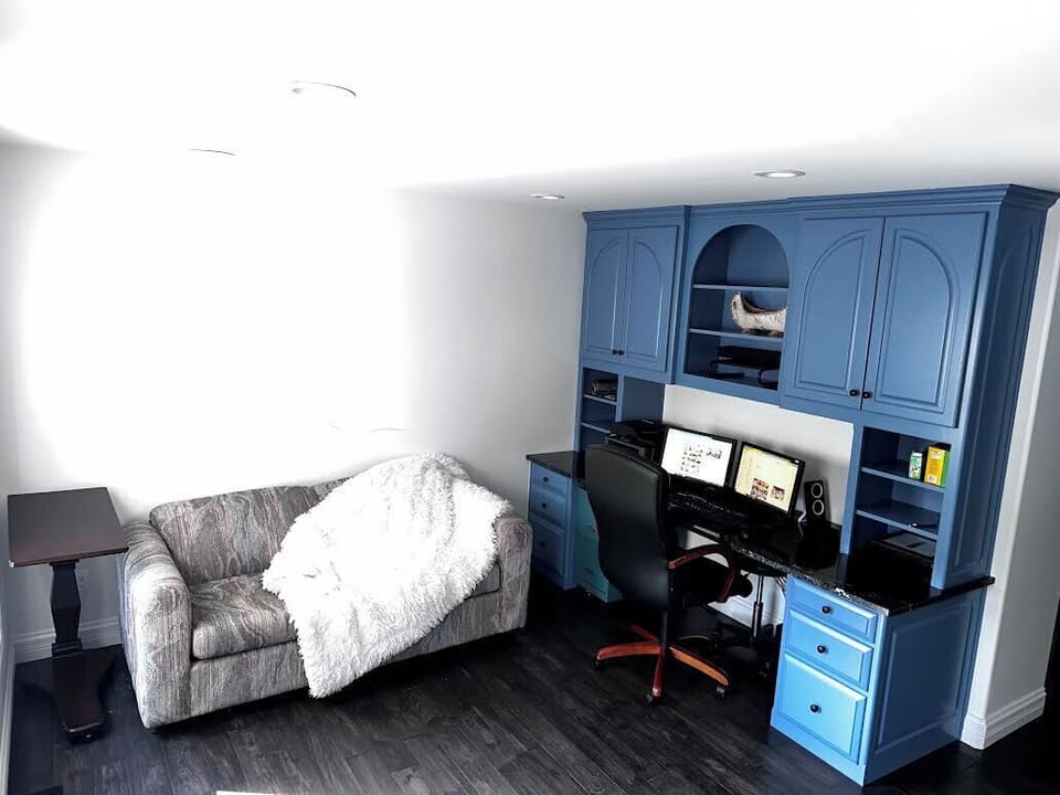 Bedroom #8/Office: Pull Out Couch, Computer with Two Screens, and Printer.  