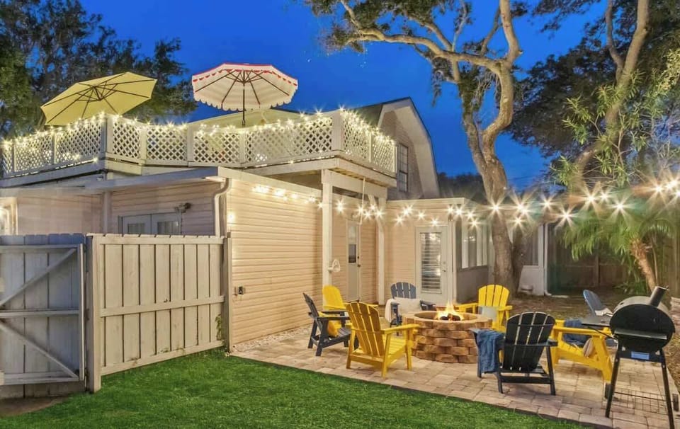 Outdoor Oasis with large fire pit to gather the whole family and 2nd floor terrace to lounge while star gazing