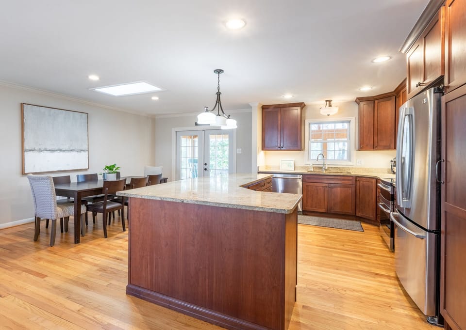 Open concept kitchen and dining