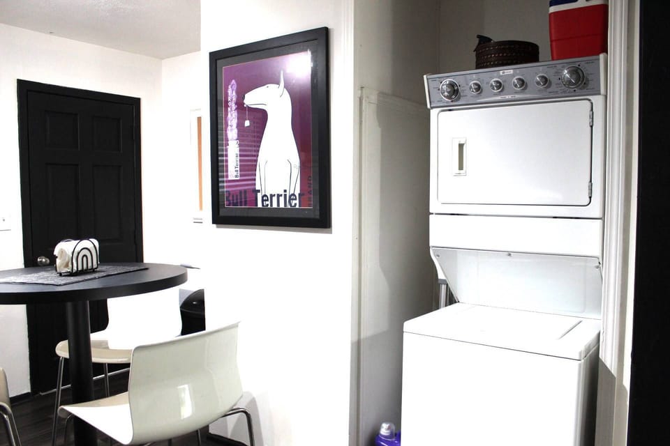 Washer and dryer in the unit.