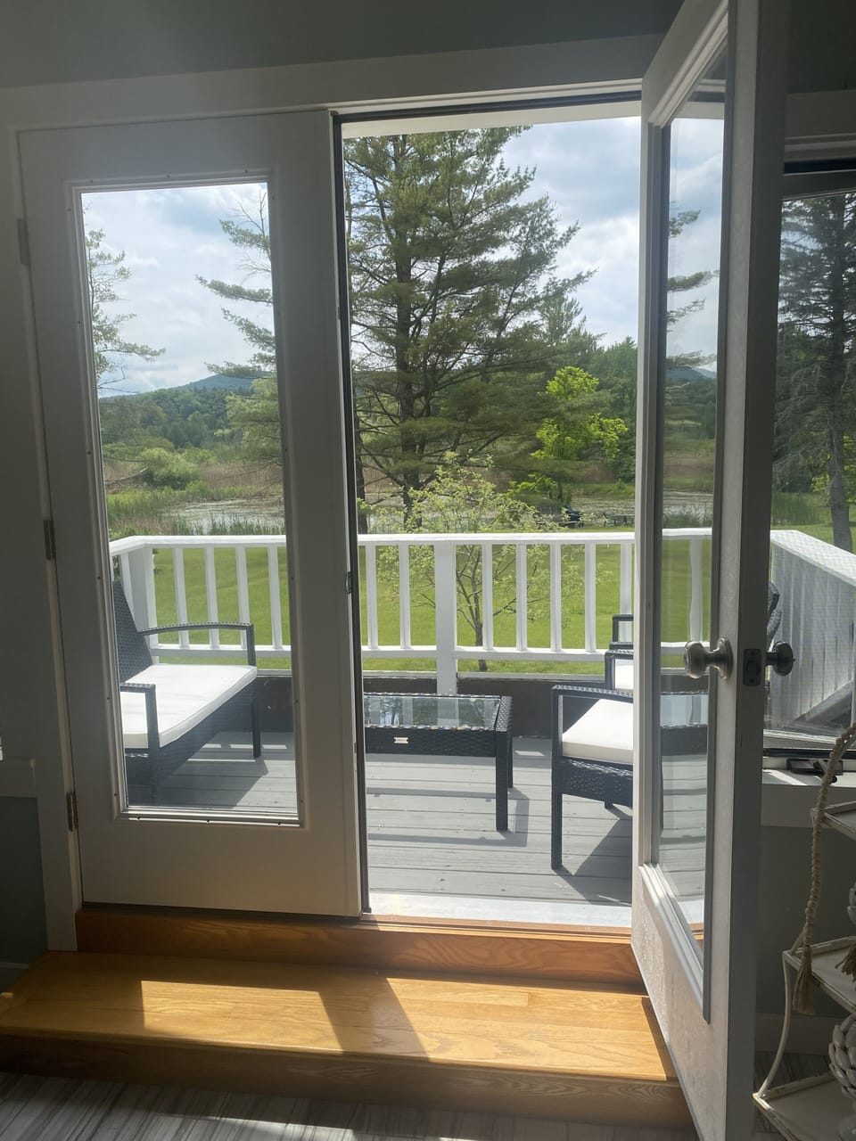 Balcony and spring view of Heron Pond!