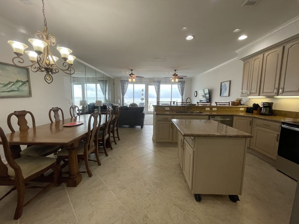 Dining and full kitchen