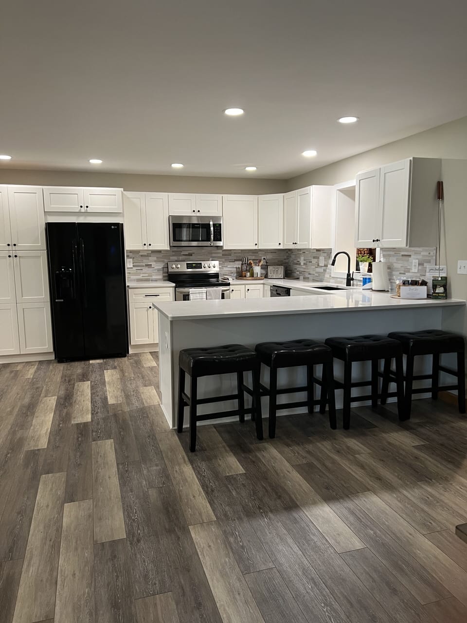Kitchen with bar stool seating 