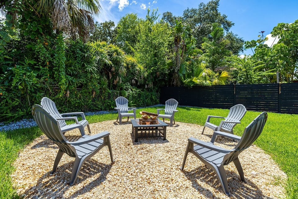 Backyard seating area
