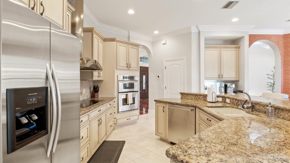 The homey create the perfect ambiance for you to whip up a delicious meal.