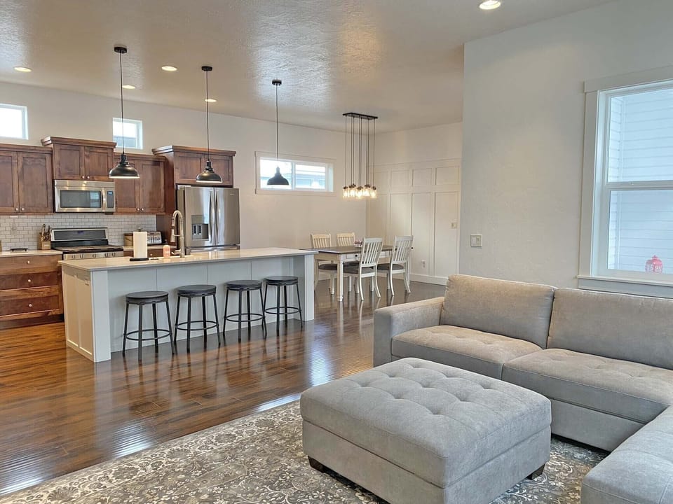 Kitchen and Dining from Family Room