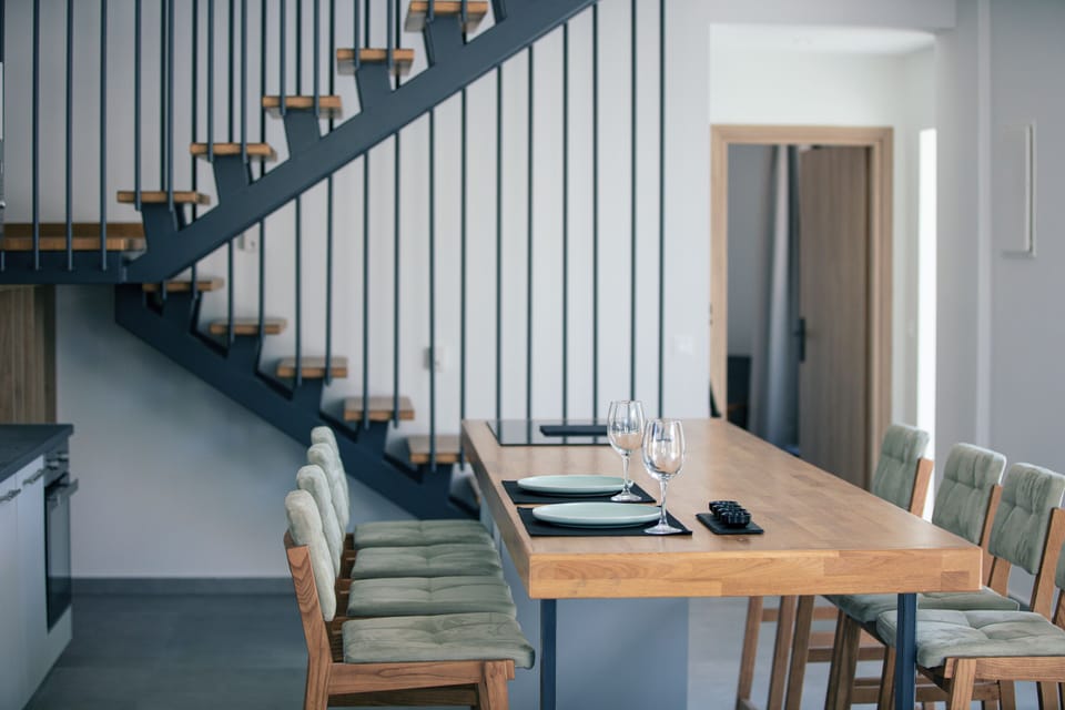 Kitchen equipped with modern appliances.
