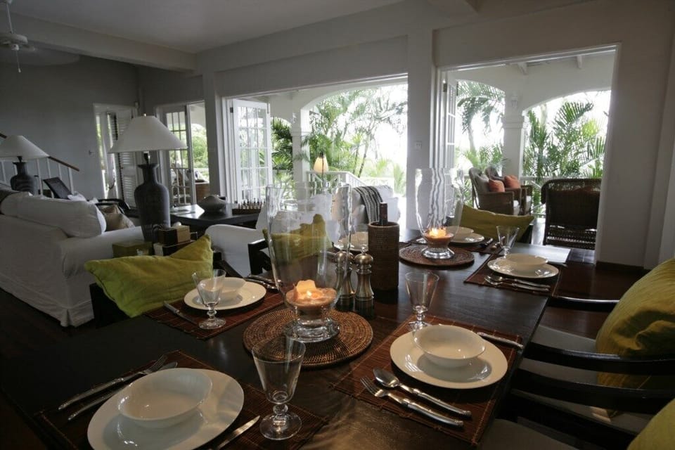 Dining looking out to the main balcony