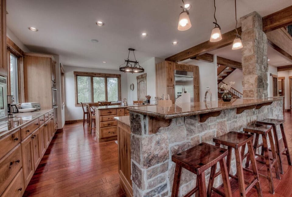 Additional bar seating is perfect for spending time together in the kitchen.